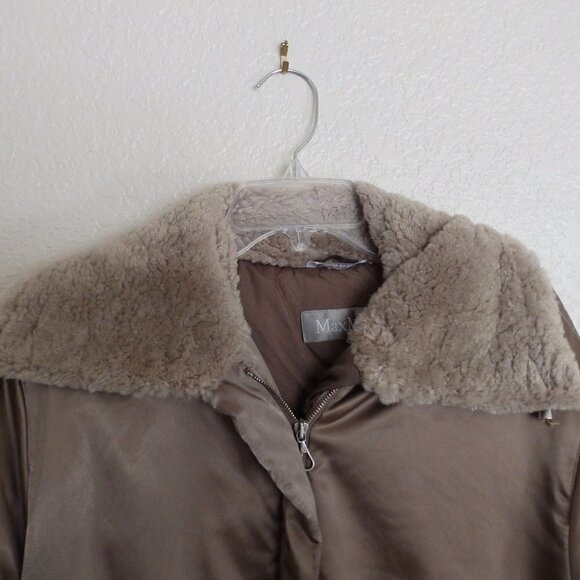 MaxMara fur collar full zip winter windproof jacket sz 8 - Picture 10 of 10
